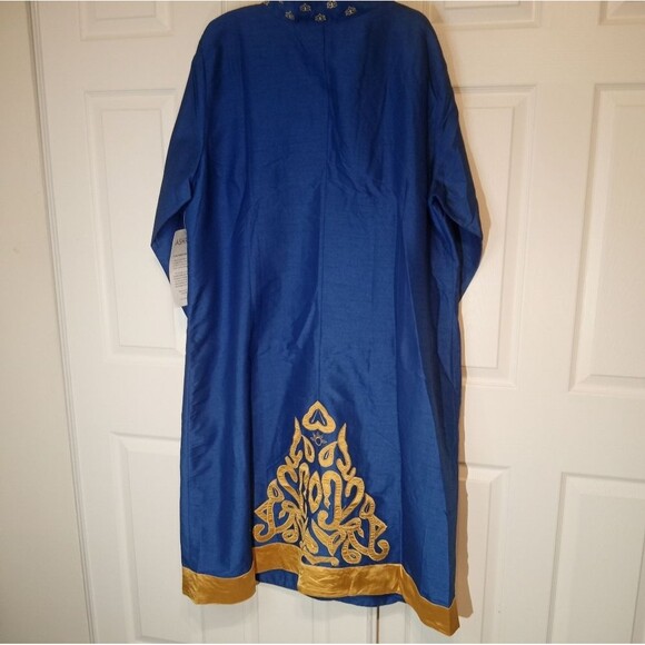 Ashro Plus Size Omari Pant Set Royal Blue /Gold African Caftan Sz 3X - Picture 8 of 16
